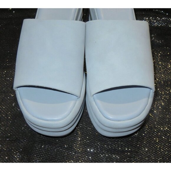 No Boundaries NOBO Pastel Blue Vegan Leather Platform Slides Sandals size 6 - Picture 2 of 10